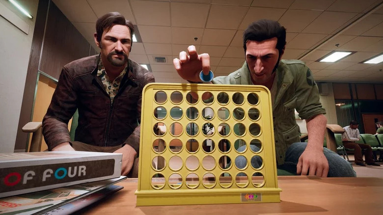 Vincent és Leo egy összekötő négyes játékot játszanak az A Way Out-ban