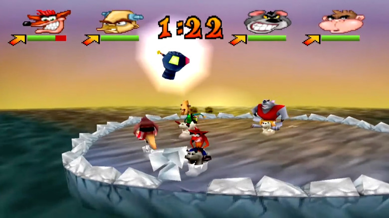 A Crash Bash Polar Panic szintjén zajló játék
