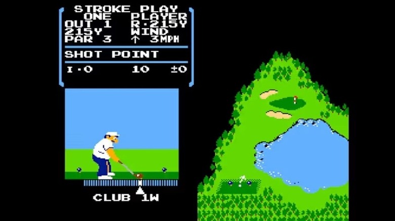 Egy golfozó lőtt egy tóparti golfpályán