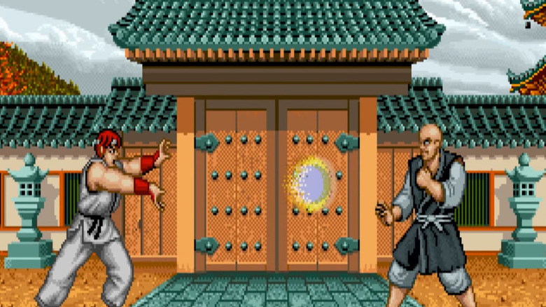 Ryu tűzgolyót lő Retsura a Street Fighterben