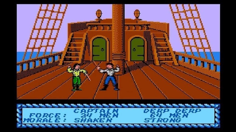 Két kalóz kardharcot vív egy fregatt fafedélzetén a Sid Meier's Piratesben!