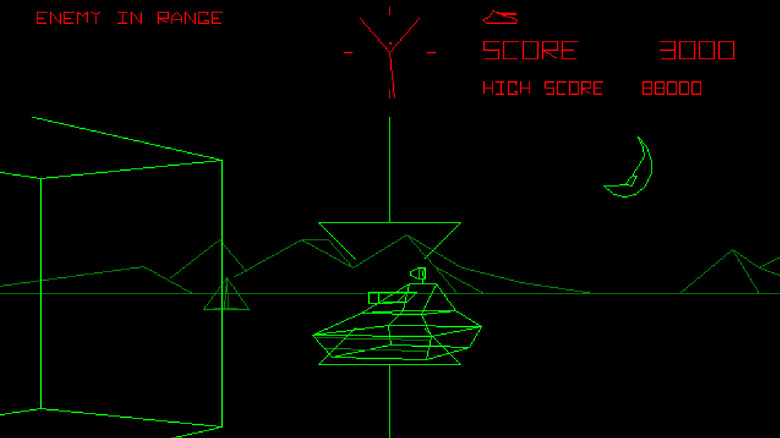 Egy ellenséges tankot céloznak meg a Battlezone-ban