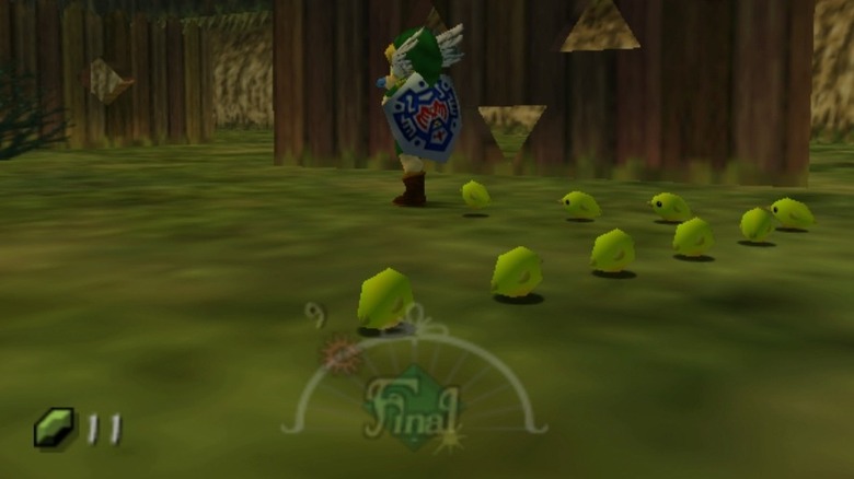 Link felvonulások a háta mögött felsorakozó csajokkal "A Zelda legendája: Majora maszkja" (2000)