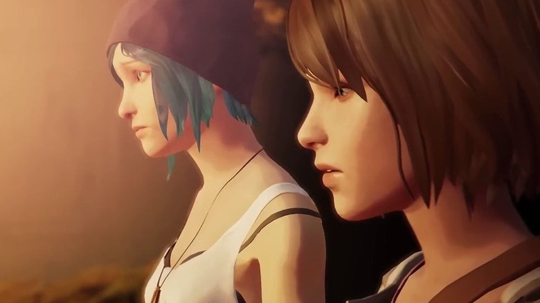Chloe Price és Max Caulfield együtt állnak a nap ragyogásában a Life Is Strange-ben