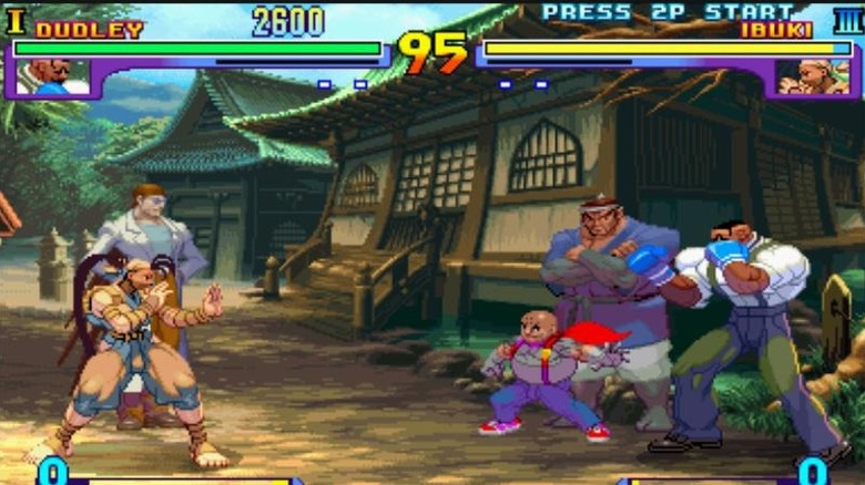 Ibuki Dudley-vel néz szembe egy japán faluban a Street Fighter III: New Generation játékban