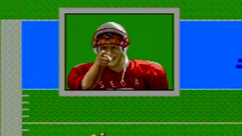 Joe Montana diadalmasan mutat a játékosra a Joe Montana Footballban