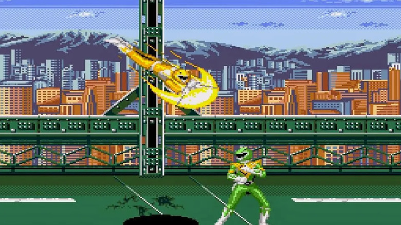 A Yellow Power Ranger merülés a Green Power Rangernél a Mighty Morphin Power Rangersben (1994)