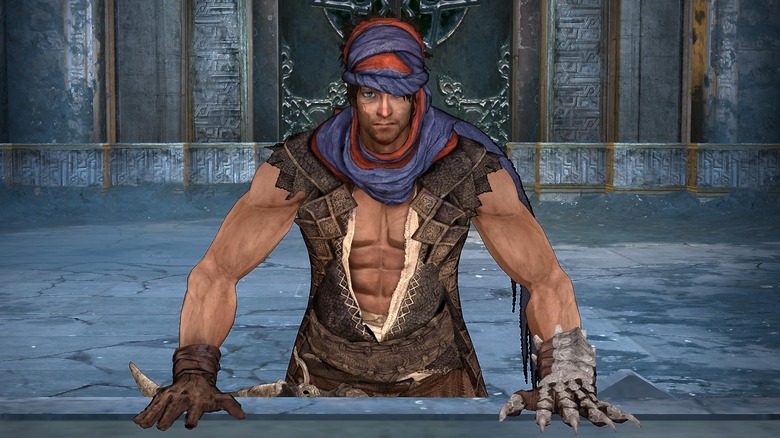 A herceg egy kőpultra támaszkodik a Prince of Persia-ban (2008)