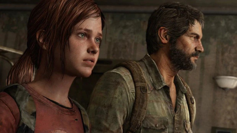 Ellie és Joel Miller egymás mellett állnak a The Last of Us-ban