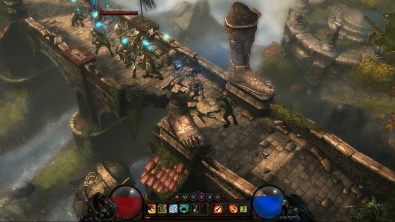 Játékosok, akik démonokkal küzdenek egy hídon a Diablo 3-ban