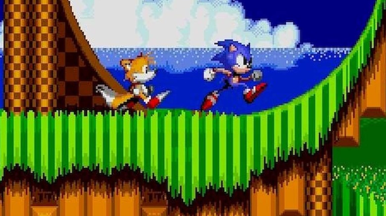 A Tails és a Sonic átfut az Emerald Hill zónán 