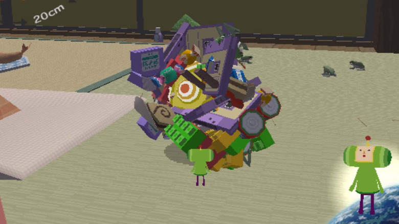 A herceg egy golyót gurít át a Katamari Damacy nappalijában