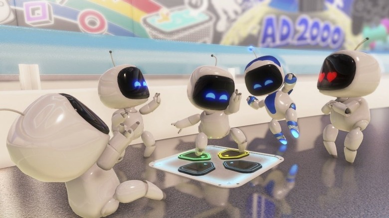 Egy csoport botok táncolnak egy D-Pad-en az Astro's Playroomban