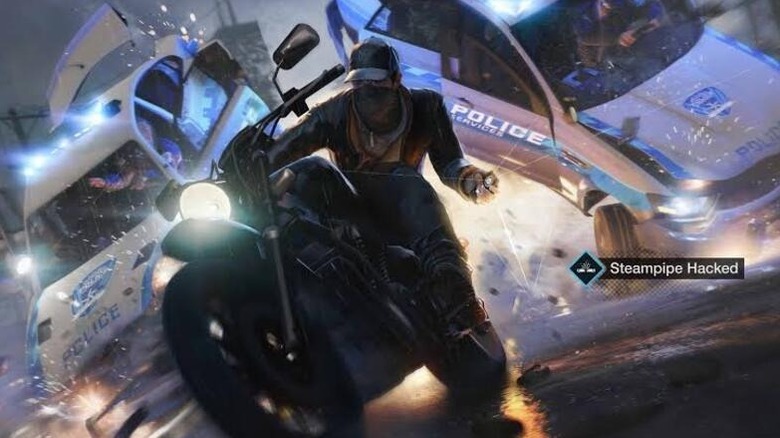 Aiden Pearce feltör egy gőzhajót, aminek következtében két rendőrautó karambolozott a Watch Dogsban