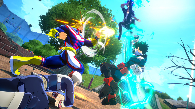All Might és Deku a My Hero Ultra Rumble-ben a levegőbe vágta az ellenséget