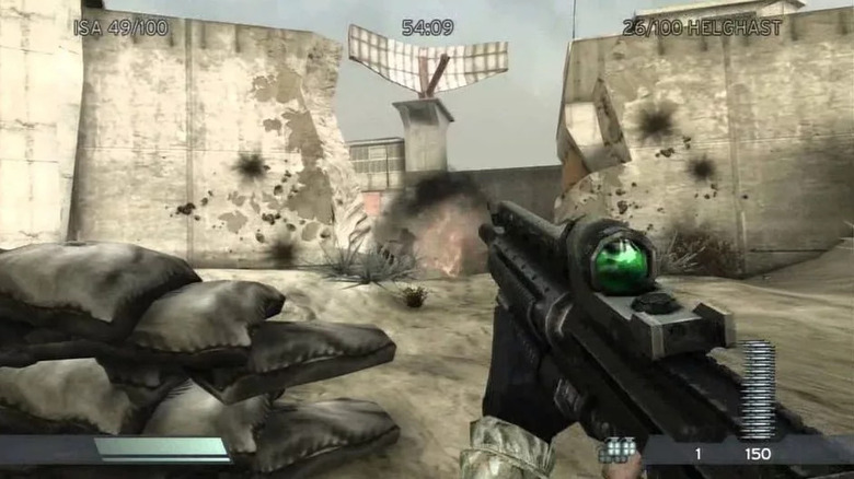 Egy játékos egy áttört fal felé halad a Killzone-ban