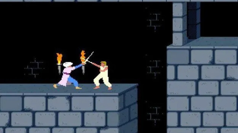 A herceg kardja harcol egy őrrel a Prince of Persia-ban (1989)