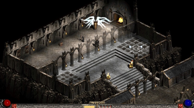 A játékos és Tyrael a pokolban állnak a Diablo 2-ben