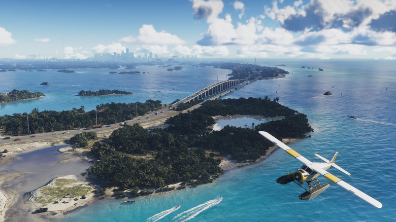 Egy repülőgép a Leonida Keys felett repül a Grand Theft Auto 6-ban
