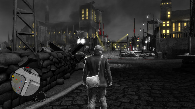 Seam egy náci erőd előtt áll a The Saboteur (2009) képernyőképen
