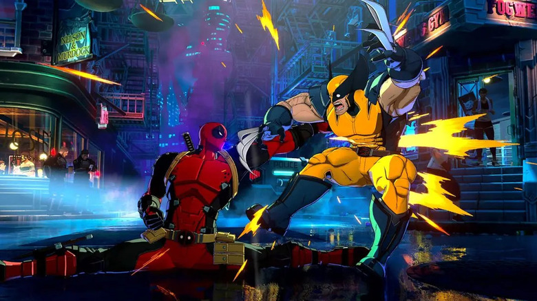 Deadpool megüti Wolverine-t a Marvel Tōkon: Fighting Souls című filmben