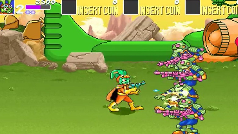 Bucky O'Hare felrobbant egy csapat ellenséget Bucky O'Hare-ben