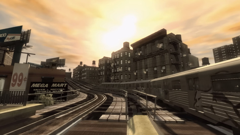 Liberty City a Grand Theft Auto IV vonatvágány perspektívájából látható