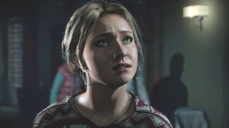 Sam aggodalmasan néz ki az Until Dawn (2024) képernyőképen