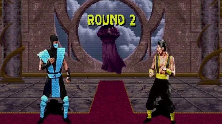 Sub-Zero és Shang Tsung szembesülnek egymással a Mortal Kombat II-ben