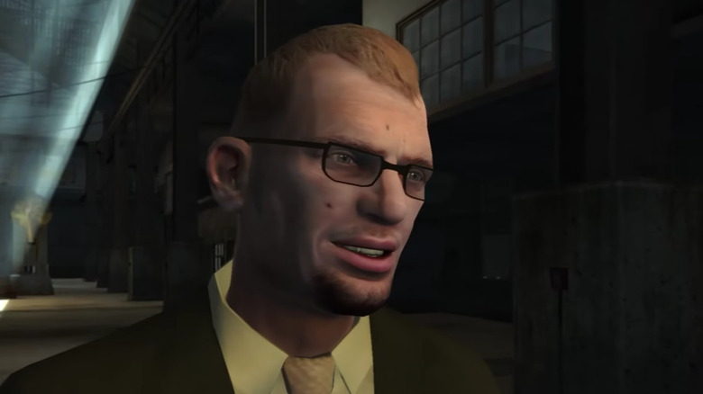 Dimitri Rascalov szemüvegben és öltönyben a Grand Theft Auto IV-ben