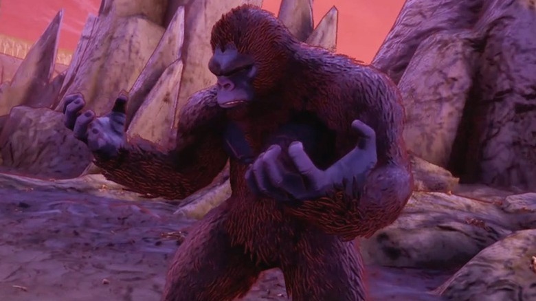 Kong a kezére pillant a Skull Island: Rise of Kong című filmben
