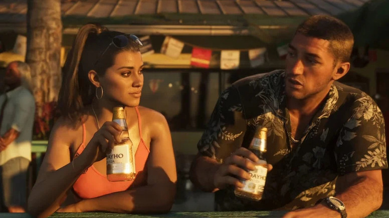 Jason Duval és Lucia Caminos közelről láthatók a Grand Theft Auto 6 promóciós művészetében