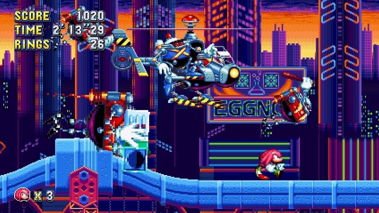Knuckles-t robotok üldözik a Sonic Mania-ban