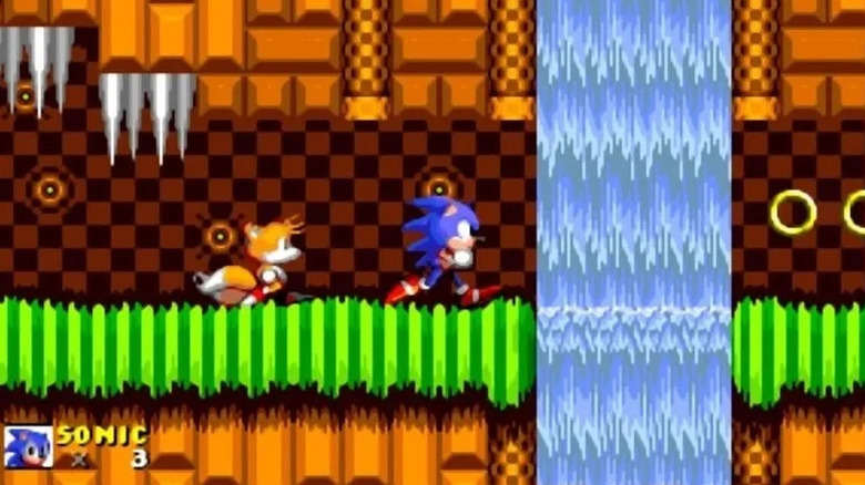 A Sonic and Tails egy alagúton fut át ​​a Sonic the Hedgehog 2-ben