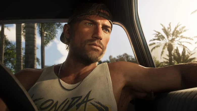 Jason Duval autóban ül a Grand Theft Auto VI-ban