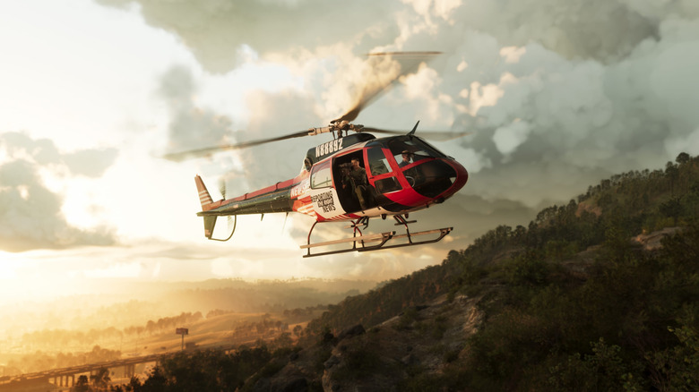 Helikopter repül a Mount Kalaga Nemzeti Park felett a Grand Theft Auto VI-ban