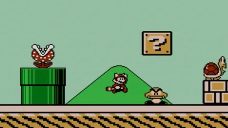 Mario ráugrik egy óriási Goomba a Super Mario Bros. 3-ban