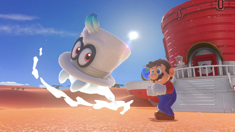 Mario Cappyra pillant a Super Mario Odyssey-ben