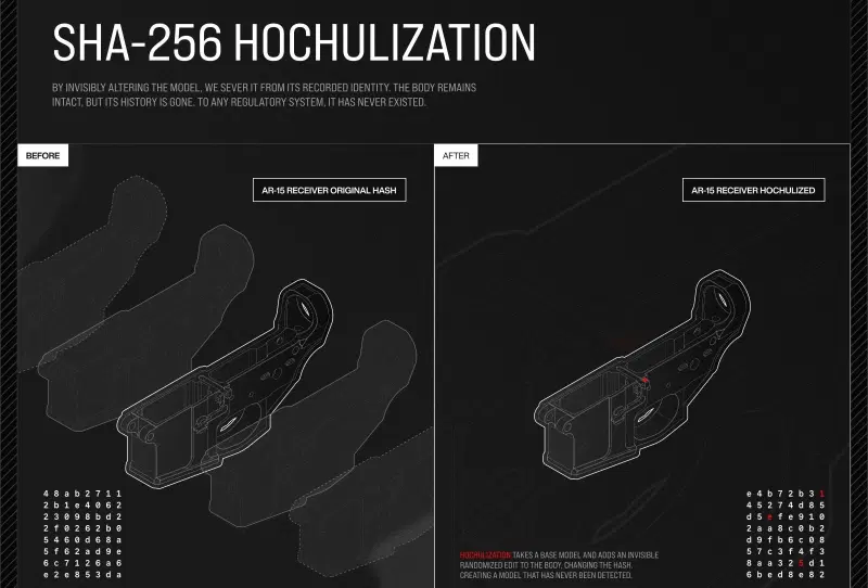 3D printer nozzle printing a plastic component, illustrating 3D-printed gun detection software debate