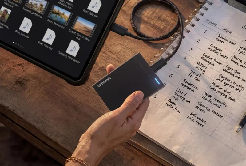 Samsung P9 portable SSD shown alongside its rugged P7 sibling