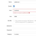 Sonarr download client settings screen showing qBittorrent connection details