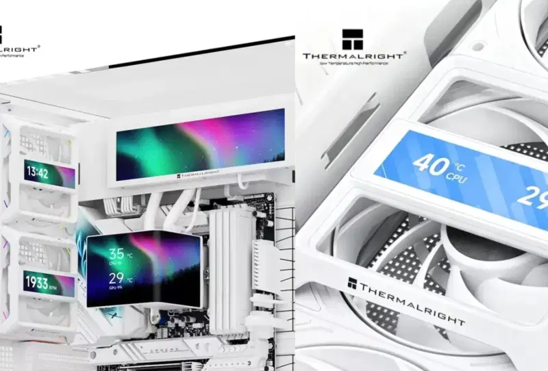 Thermalright Fan Frame Vision-1 screen clipped onto a 120mm PC case fan