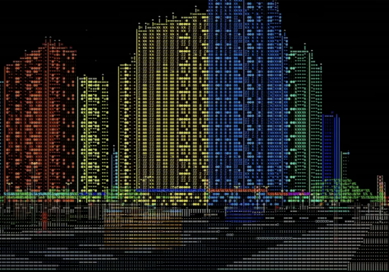 Ez a teljesen bejárható 3D-s város teljes egészében ASCII művészetből épült