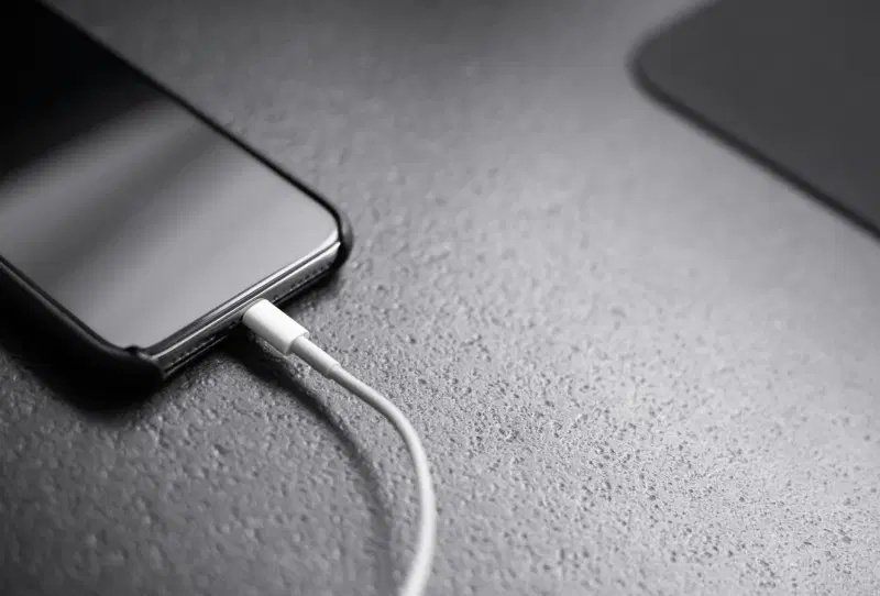 USB-C cable and wall charger representing USB-C fast charging standards
