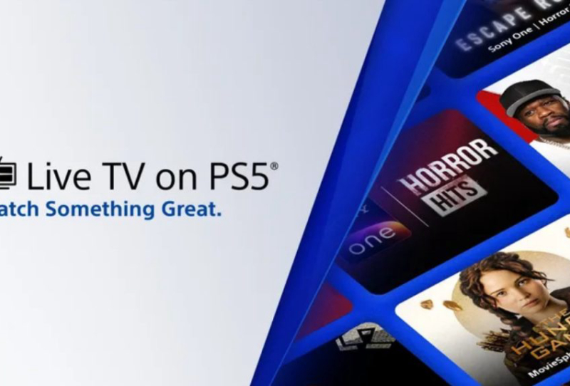 PS5 Live TV app menu screen showing free ad-supported streaming channels