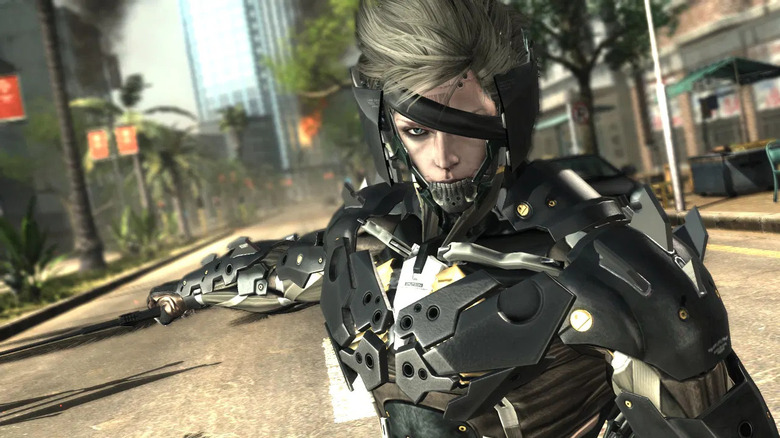 Raiden kinyújtja kardját a Metal Gear Rising: Revengeance játékban
