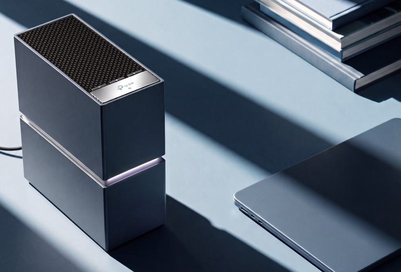TP-Link Wi-Fi 8 router shown alongside the Deco 8 Ultra mesh unit at IFA Berlin