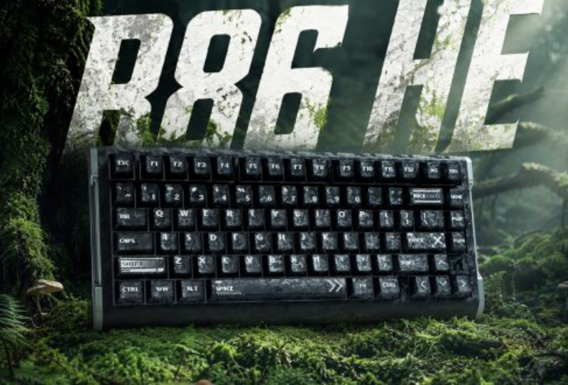Attack Shark R86 HE 75% magnetic gaming keyboard with carbon fibre top case and RGB lighting