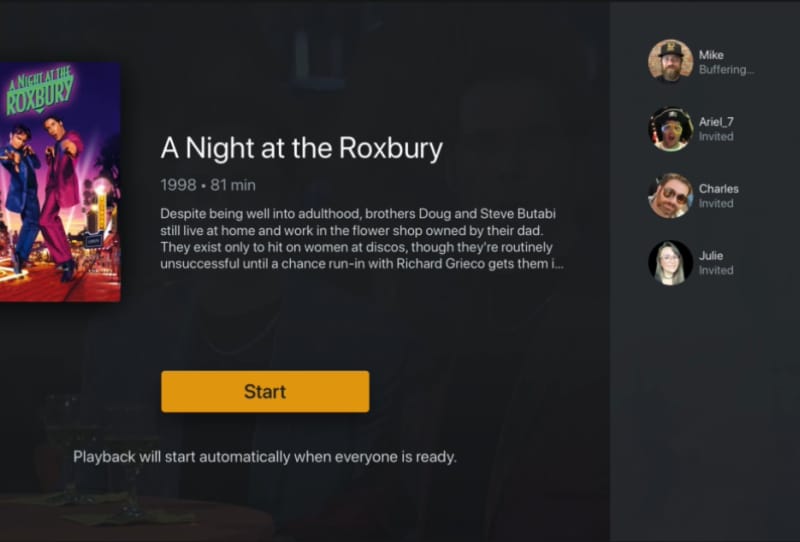 Group of friends watching a synced movie session together on Plex across different devices