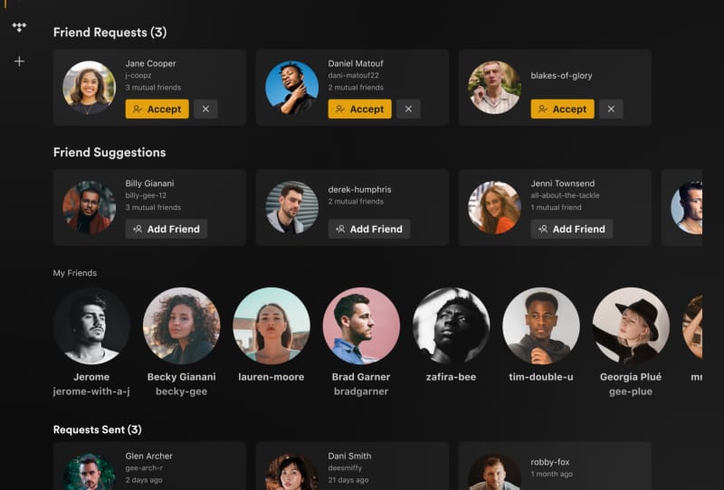 Plex account settings screen showing options to invite and add friends